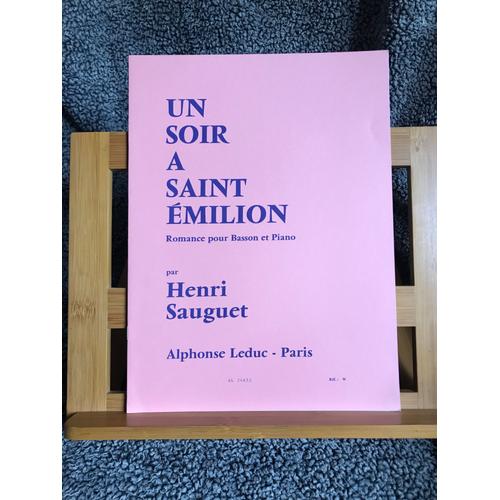 Henri Sauguet Un Soir À Saint Emilion Basson Piano Partition Éditions Leduc