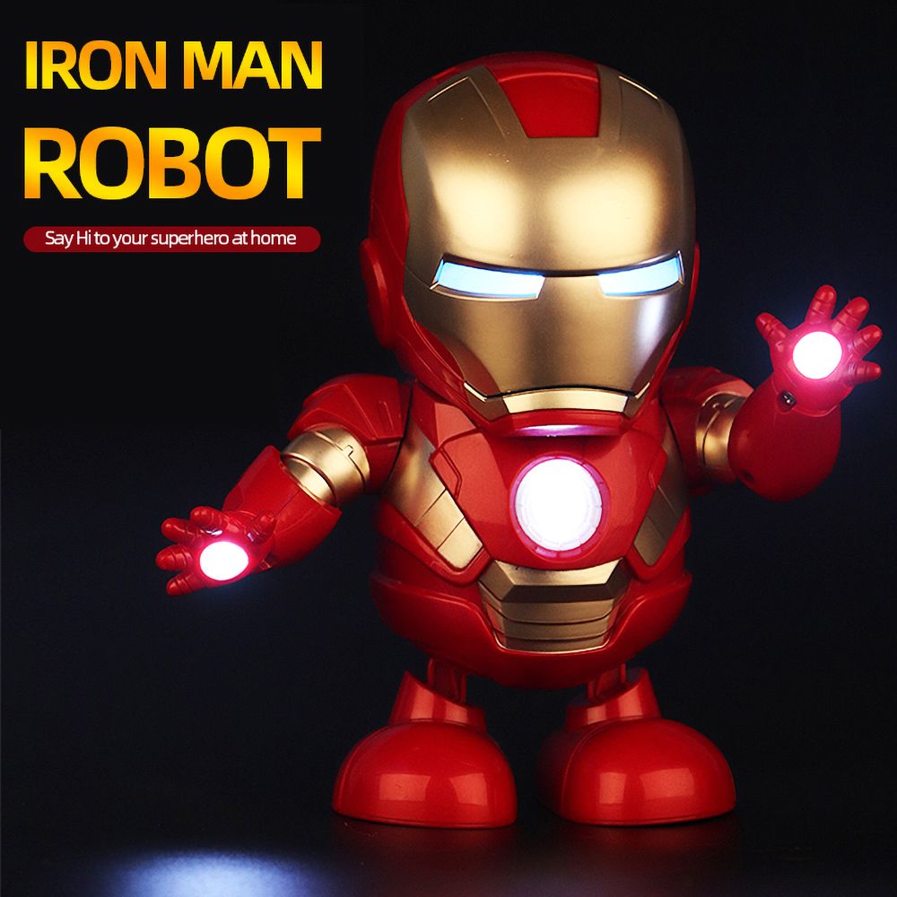 7.5 Pouces Marvel Avengers Legends Goglor Iron Man Marvel Avengers ? Dancing Robot Jouet électrique Lumineuse,Tony Stark Figurine End Game Titan ? Danse avec Musique Et Flash Robot De Danse