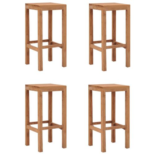 Tabourets De Bar 4 Pcs Bois De Teck Solide