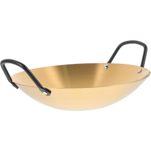 Doré Pot Poêle À Frire En Acier Inoxydable Fondue Chinoise Poêle Antiadhésive Poele Anti Adhesive Induction Batterie De Cuisine De Camping Wok Marmite Sèche Ménage Plaque