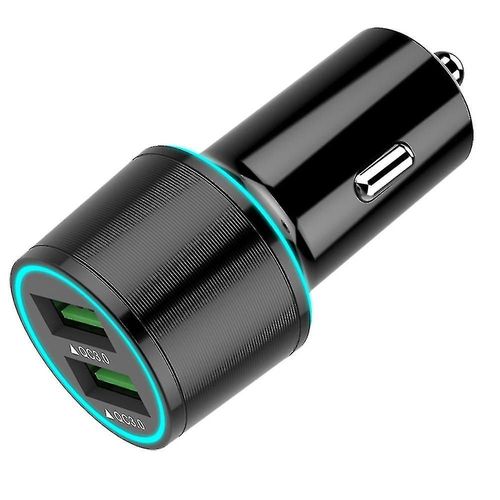 Chargeur De Voiture Usb-C, Chargeur De Voiture Rapide Double Usb Quick Charge 3.0 - Noir
