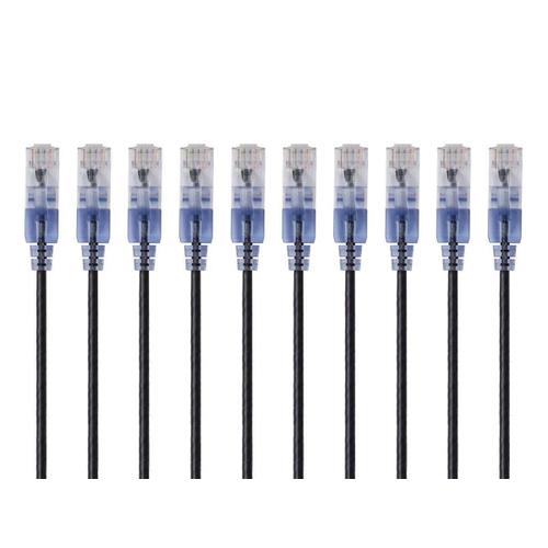 Câble Ethernet Cat6A de raccordement Monoprice - RJ45 sans accroc UTP Fils de cuivre nu et non traité 10G Calibre 30 AWG Pack de 10