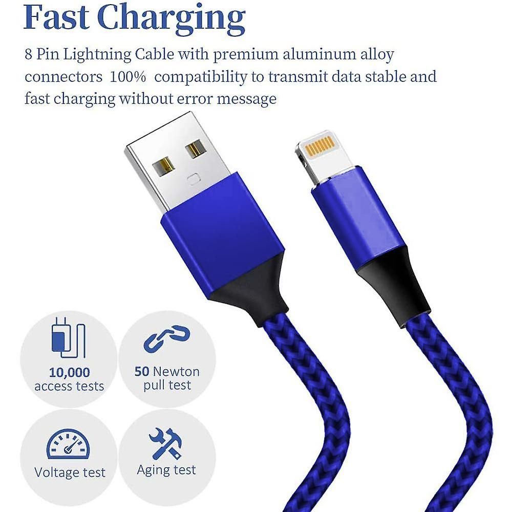 Pack De 5 Chargeurs Iphone, Jeu De Cbles Lightning - 10 Pi ... - 4