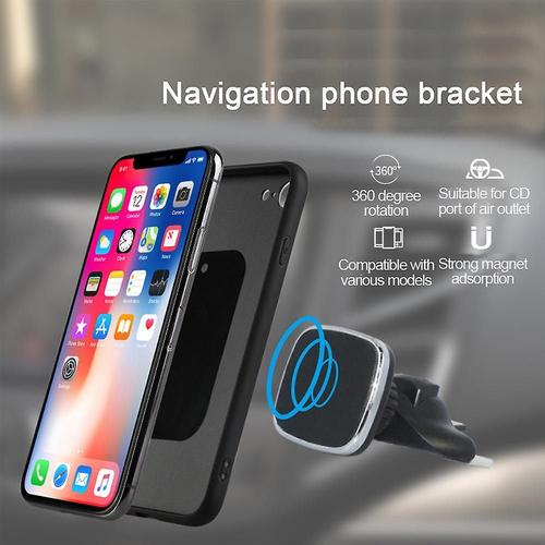 Support De Téléphone De Voiture Avec Port Cd Rotatif À 360 °, Emplacement Pour Cd Magnétique Carré