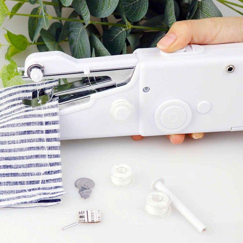 Machine à coudre portative, mini machine à coudre électrique portable,  petit kit de machine à coudre pratique sans fil pour la couture de tissu  débutant pratique, couture rapide 