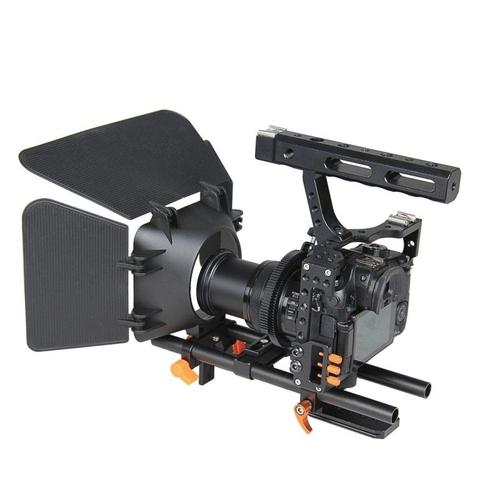 Stabilisateur appareil photo Orange pour Sony A7S / A7 / A7R / A7RII /  A7SII / Panasonic Lumix GH4 Cage Set Inclure Caméra Vidéo / Suivez Focus /  Matte Box