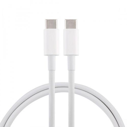 Câble USB PD 5A Câble de charge rapide USB-C / Type-C mâle vers USB-C / Type-C mâleLongueur de câble 1 m blanc