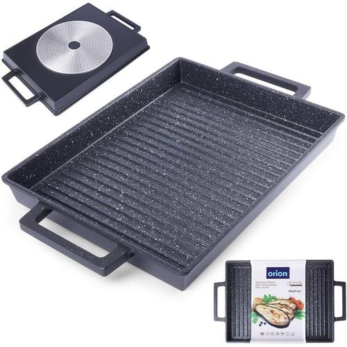 Plaque de grill Grande pour griller avec revêtement en granit 43 x 26 cm