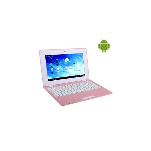 Ordinateur Portable rose Mini PC Android 4.0 de 10 pouces, 512 Mo + 4 Go,  processeur: VIA WM8880 Dual Core 1,5 GHz, QWERTY