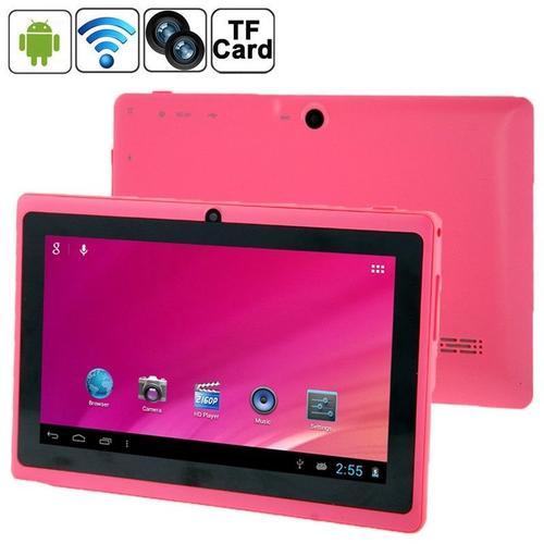 Tablette Tactile rose 7 pouces Tactile, 512 Mo + 8 Go, Android 4.0 360 degrés de rotation du menu, Allwinner A33 Quad Core, 1,5 GHz