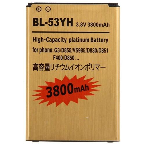 Batterie Pour Lg G3 / D855 / Vs985 / D830 / D851 / F400 / D850 D'affaires De Haute Capacité D'or De Bl-53yh 3800mah