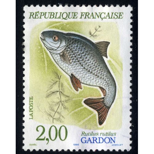 Timbre Rutilus Rutilus Gardon.République Française.1990.La Poste.2,00.