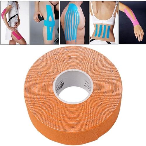 Bande de Kinésiologie Orange Bandage kinésiologique imperméable à l'eau  Muscles de sport Soins thérapeutique, Taille: 5m L x 2.5cm W