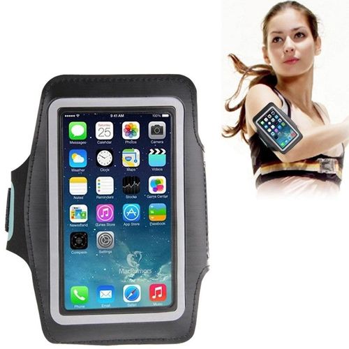 Brassard Iphone 6 6s Universal Pu Cas Avec Sport Écouteurs Trou 7 Samsung Galaxy S Iv I9500 Iii I9300 Noir