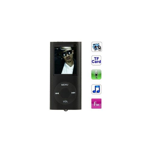 Lecteur MP4 noir pour carte TF support enregistreur radio FM E-Book et calendrier 1.8 pouces TFT écran métal MP4 Player avec fente