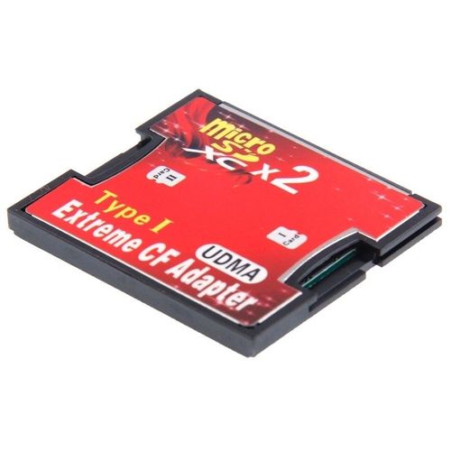 Adaptateur de carte mémoire Compact Flash 2-Socket Micro SD vers CF