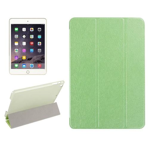 Smart Cover Etui En Cuir À Texture Horizontale Avec Support Triple Pliable Pour Ipad Mini 4 Vert