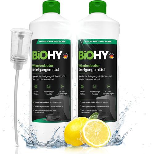 Produit De Nettoyage Pour Robot Aspirateur (2 X 1l Bouteille) + Distributeur | Spécialement Conçu Pour Les Stations De Nettoyage | Prolonge La Durée De Vie De La Station D'aspiration