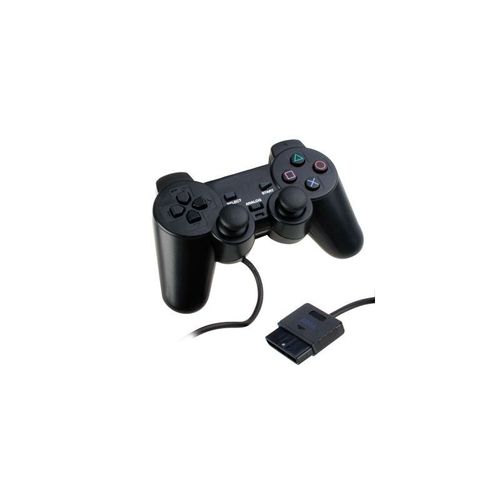 Contrôleur De Jeu Analogique Câblé Double Choc Pour Ps2 (Noir)