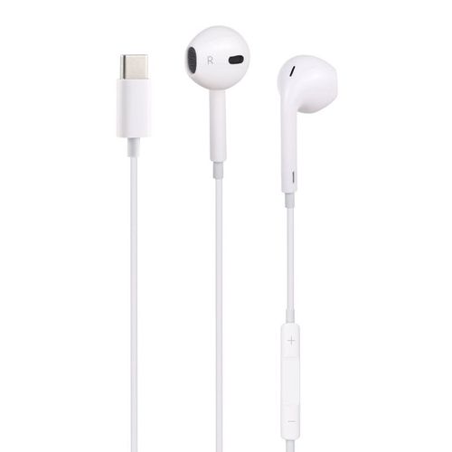 Ecouteur Casque avec interface USB-C / Type-C microphone, 1,2 m, pour Huawei, Xiaomi et autres téléphones intelligents USB-C / Type-C (Blanc)