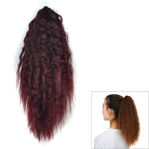 Extension Cheveux Perruque De Queue Cheval Blanchissant Avec Pince A Boucles Naturels Retro Vin Rouge Rakuten