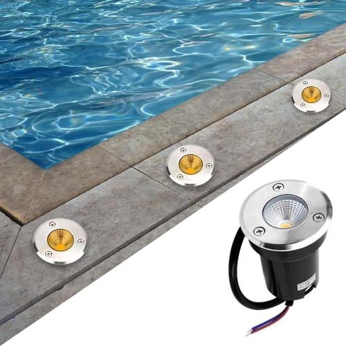 Yellow Lumière Jardin Enterré - Spot Led Exterieur, Mini Projecteur 3w, Éclairage Puits Souterrain Rond Intégré Étanche Ip67, Pour Places, Patios, Pelouses, Éclairage D'allée(Color:Yellow,Size:12v)