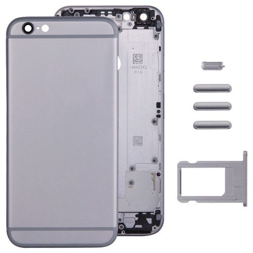 Pour Iphone 6 Plus, Y Gris Compris La Couverture Arrière Et Le Plateau De La Carte Bouton De Contrôle Du Volume De La Touche D'alimentation La Du Vibreur Pièce Détachée Housse De B