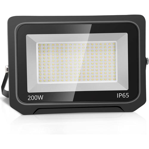 Blanc Froid,1pc 200w Spot Led Extérieur, Projecteur Led Extérieur Super Brillant 20000lm, Lumière Extérieur 6500k Blanc Froid, Ip65 Étanche Éclairage De Sécurité Pour Jardin, Garage, Stade