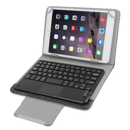 Clavier QWERTY noir pour 7 pouces iSO & Android & Windows Tablette Tactile  Housse en cuir universelle magnétique détachable de de Touchpad de  Bluetooth avec le support