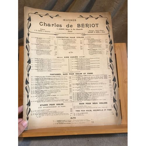 Charles De Bériot Troisième Duo Pour 2 Violons Opus 57 N°3 Partition Ed. Joubert