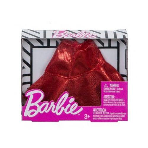 Barbie - Habit Pour Poupee Mannequin - Jupe Brillante Rouge - Vetement - Tenue Robe