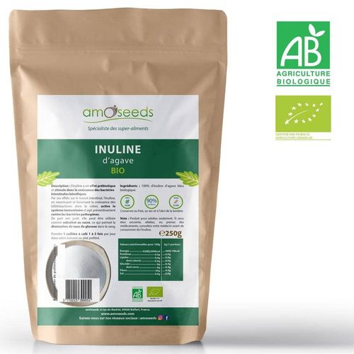 Inuline D'agave Bio 250g - Qualité Supérieure - Amoseeds 