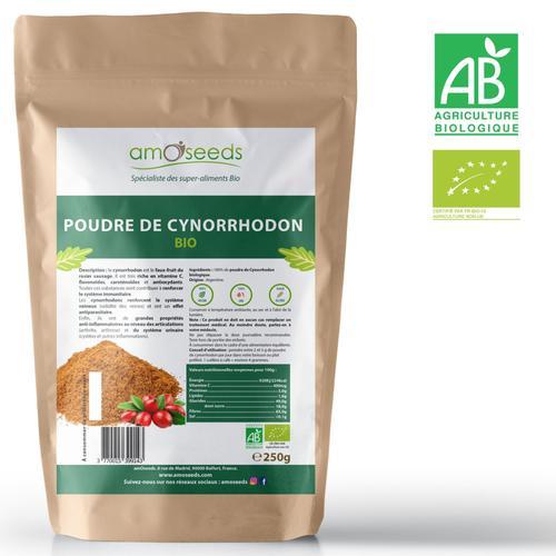 Poudre De Cynorrhodon Bio 250g - Qualité Supérieure - Amoseeds 