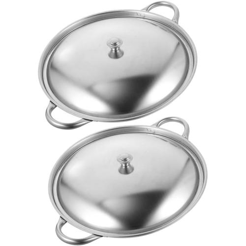 Argent Pot Marmite En Acier Inoxydable Outil De Cuisine Poêle En Acier Inoxydable Travailler Sur Wok Marmite Pour La Maison Poêle À Frire En Acier Inoxydable Pas De Couverture Fondue