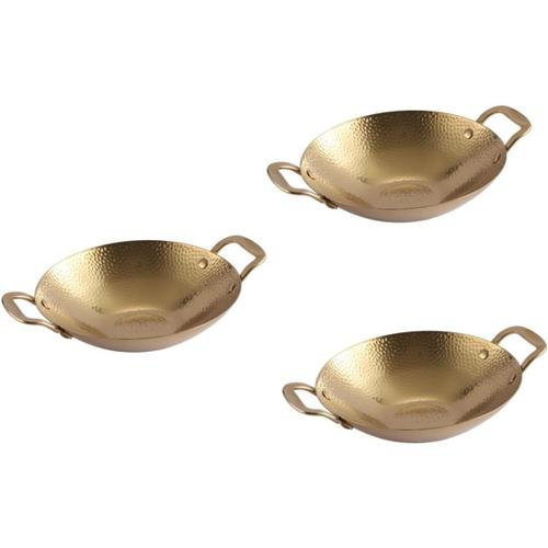 Doré 3 Pièces pot d'alcool poêle plate pots coréens repas kitchen réchaud accessoires de grillade petite marmite petits pots pour cuisiner plaque à induction poêle à frire casserole wok