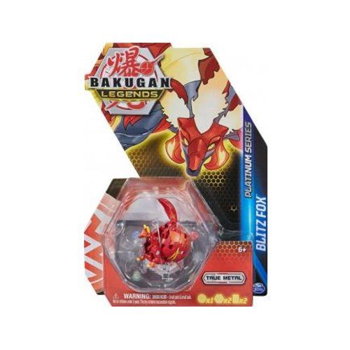 Coffret Bakugan - Pack Legends Blitz Fox : Boule Rouge Figurine - Platinum Série 4 - Set Jouet Garçon Et Carte Animal