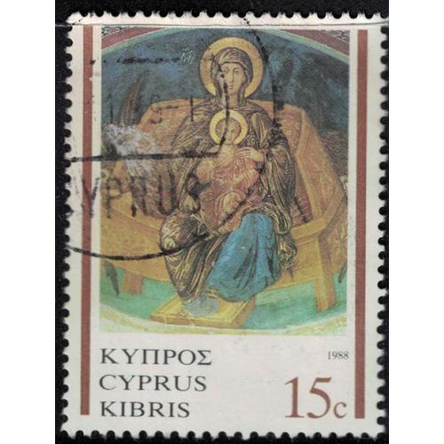 Chypre 1988 Oblitéré Used Fresque Virgin And The Child La Vierge Et L'enfant Su
