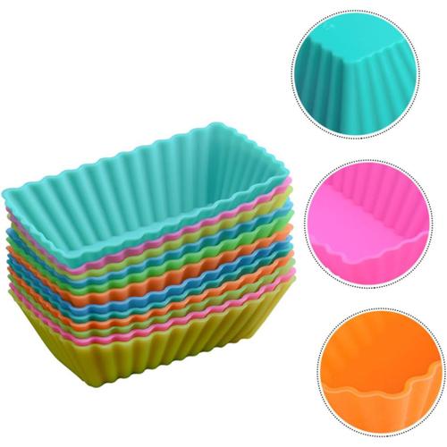 Couleur Aléatoire 72 Pièces Moule À Gateau En Silicone Pochoirs Pour La Décoration De Gateaux Tasses À Gateau Cuisson Réutilisable Moule À Mini-Gateau Manuel Gélatine Silicone De Qualité