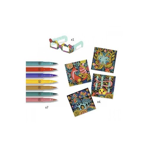 Djeco  Coloriage 3d Forêt Fantastique