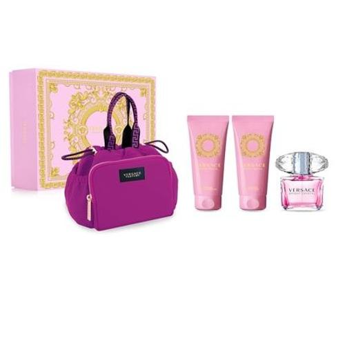 Versace Bright Crystal Eau De Toilette 4 Piece Women Gift Set With Ba 