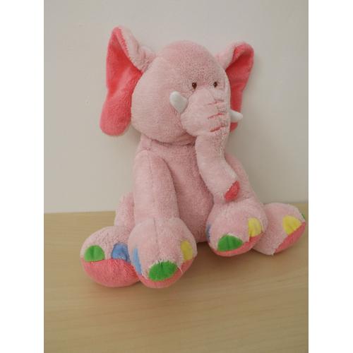 Peluche Grand Éléphant Rose Gipsy