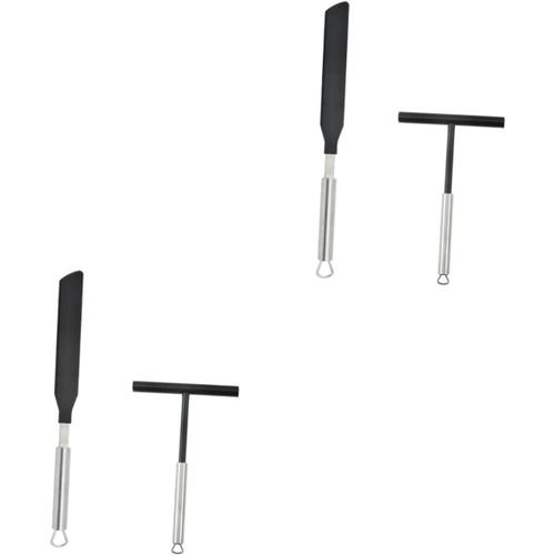 Argent 2 Ensembles Spatule À Crème Spatule Gateau Spatule À Gateau Ustensiles Kit D'étaleur De Crêpe Plaque Chauffante Électrique Presentoir Gateau Outil De Cuisson Grattoir À Beurre Pate