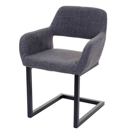Chaise De Salle À Manger Hwc-A50 Ii, Rétro Tissu, Gris