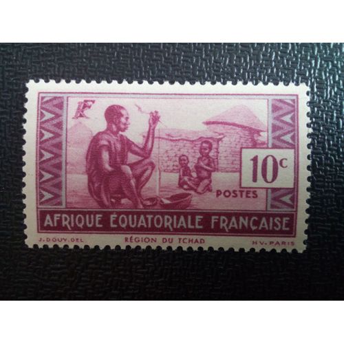 Timbre Afrique Equatoriale Francaise Yt 37 Région Du Tchad 1937 ( 120604 )