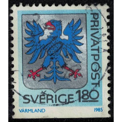 Suède 1985 Oblitéré Used Armoiries Blason Coat Of Armes Comté De Värmland Su