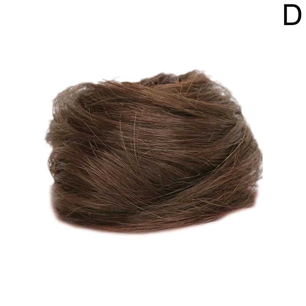 Brun Clair Cheveux Raides Mode Simple Femmes Filles Moelleux Chignon En Desordre Cheveux Scrunchie Synthetique Invisi