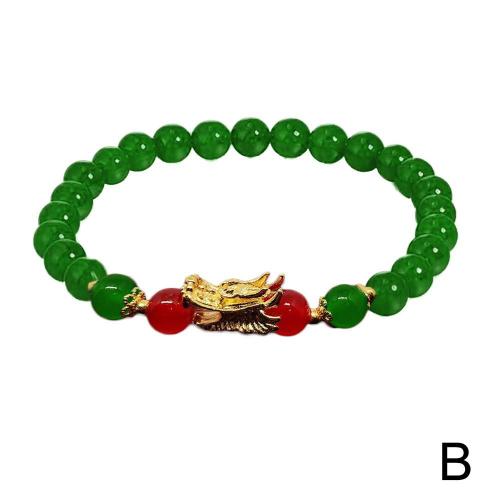 Green Bracelet Dragon En Perles Pour Hommes Et Femmes Bijou Mignon 2024? Cadeau Nouveau Lucky K9c2 Green