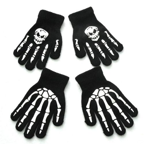 Gants De Halloween Pour Enfants | Brillants? Tricotées Et Lumineuses? Gants Squelette Sans Doigts? Gant Pour Enfants? Cadeaux  Z206