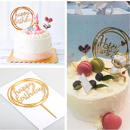 1 Pièces Joyeux Anniversaire Amour Gâteau Topper Acrylique Pour Anniversaire Cupcake Drapeau Bébé Douche Fête De Mariage Décoration Fournitures Gâteau Topper  Z310