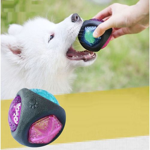 Jouet Pour Chien Lumineux Balles Rebondissantes Durables En Caoutchouc Chien Résistant Aux Morsures Balle À Mâcher Chien Formation Jouets Pour Animaux De Compagnie Avec Son Et Lumière  Z440